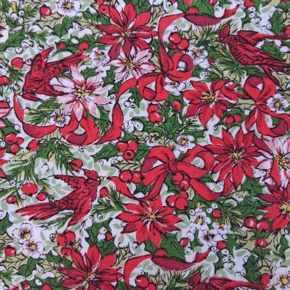 Vintage MCM Holiday Placemats Set Of 8 with Red and Green Accents